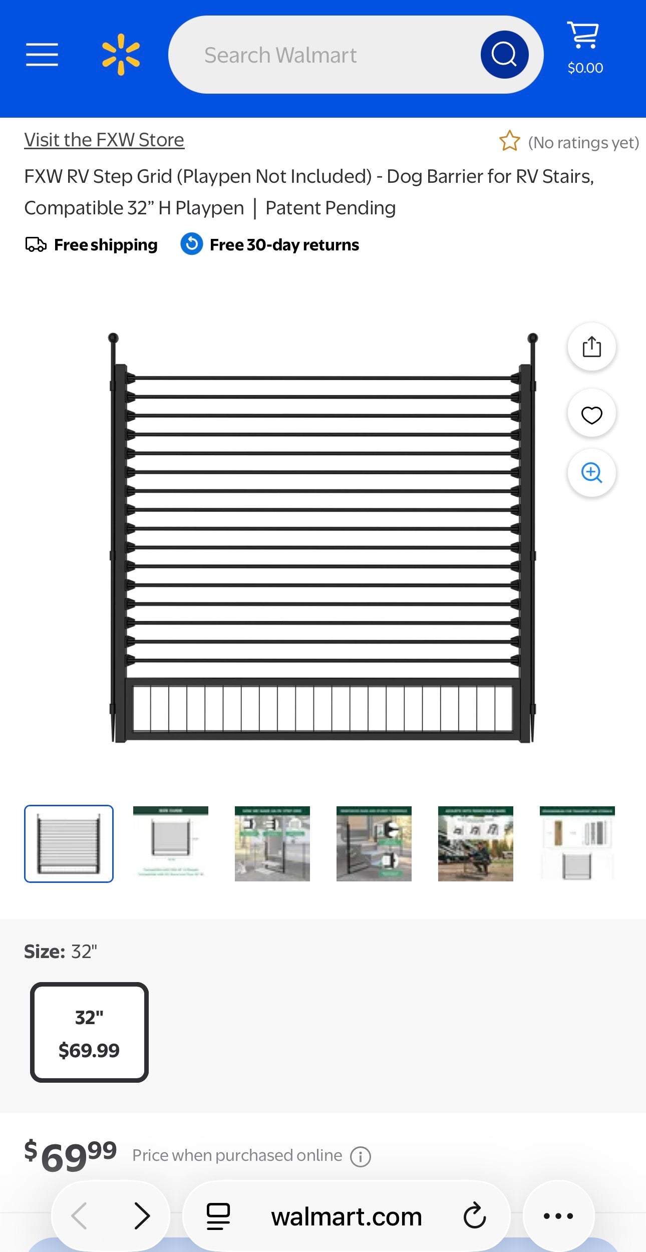 FXW RV Step Grid – Secure Stair Barrier (Step Grid Only)