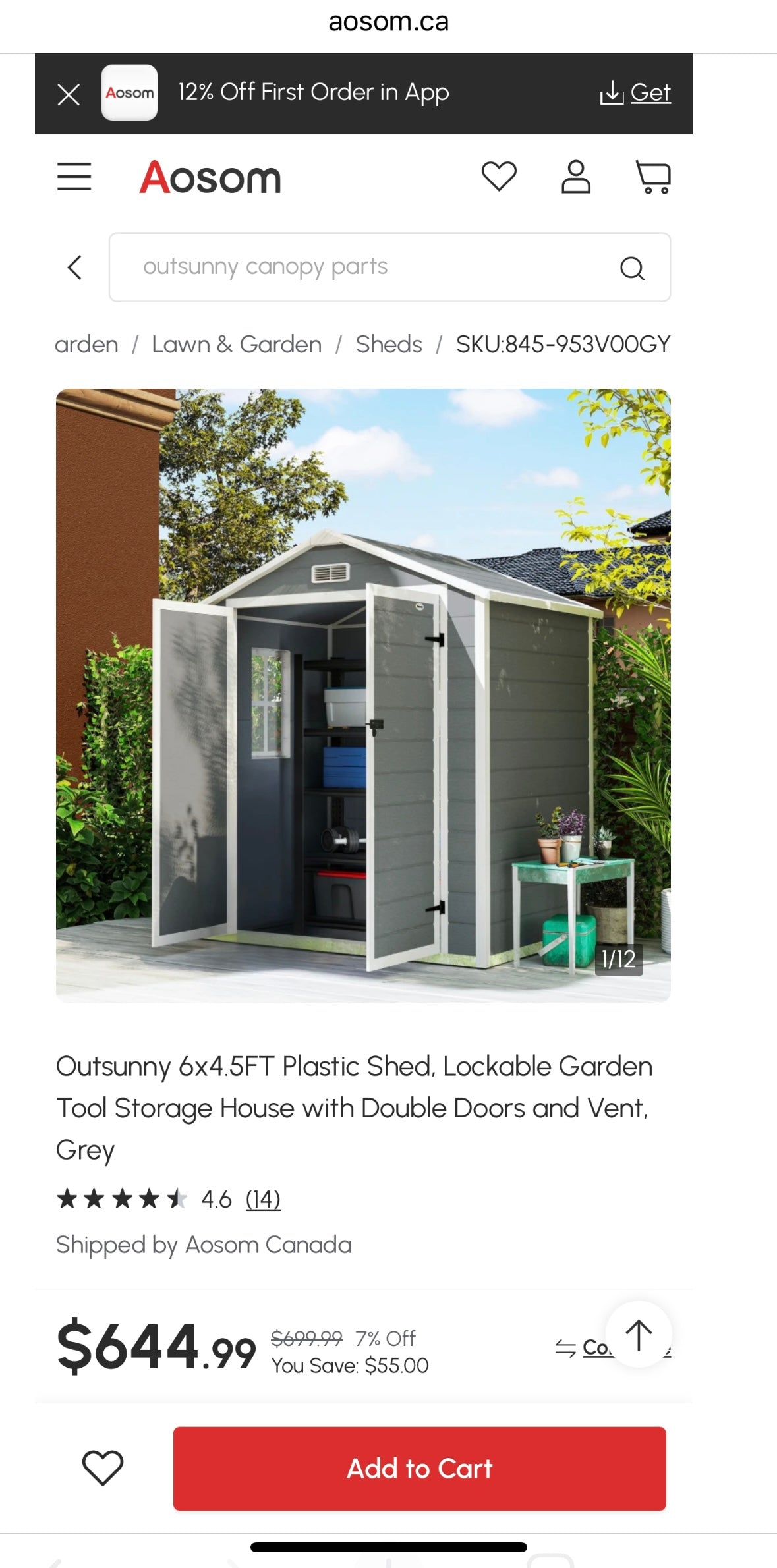 Outsunny Heavy-Duty Outdoor Storage Shed – Lockable | Ventilated | UV-Protected | Aluminum & PP Construction