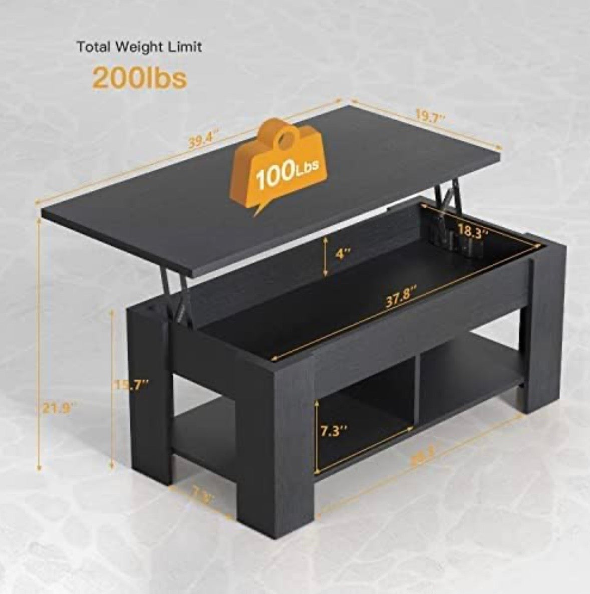 NOBLEWELL Lift-Top Coffee Table with Hidden Storage