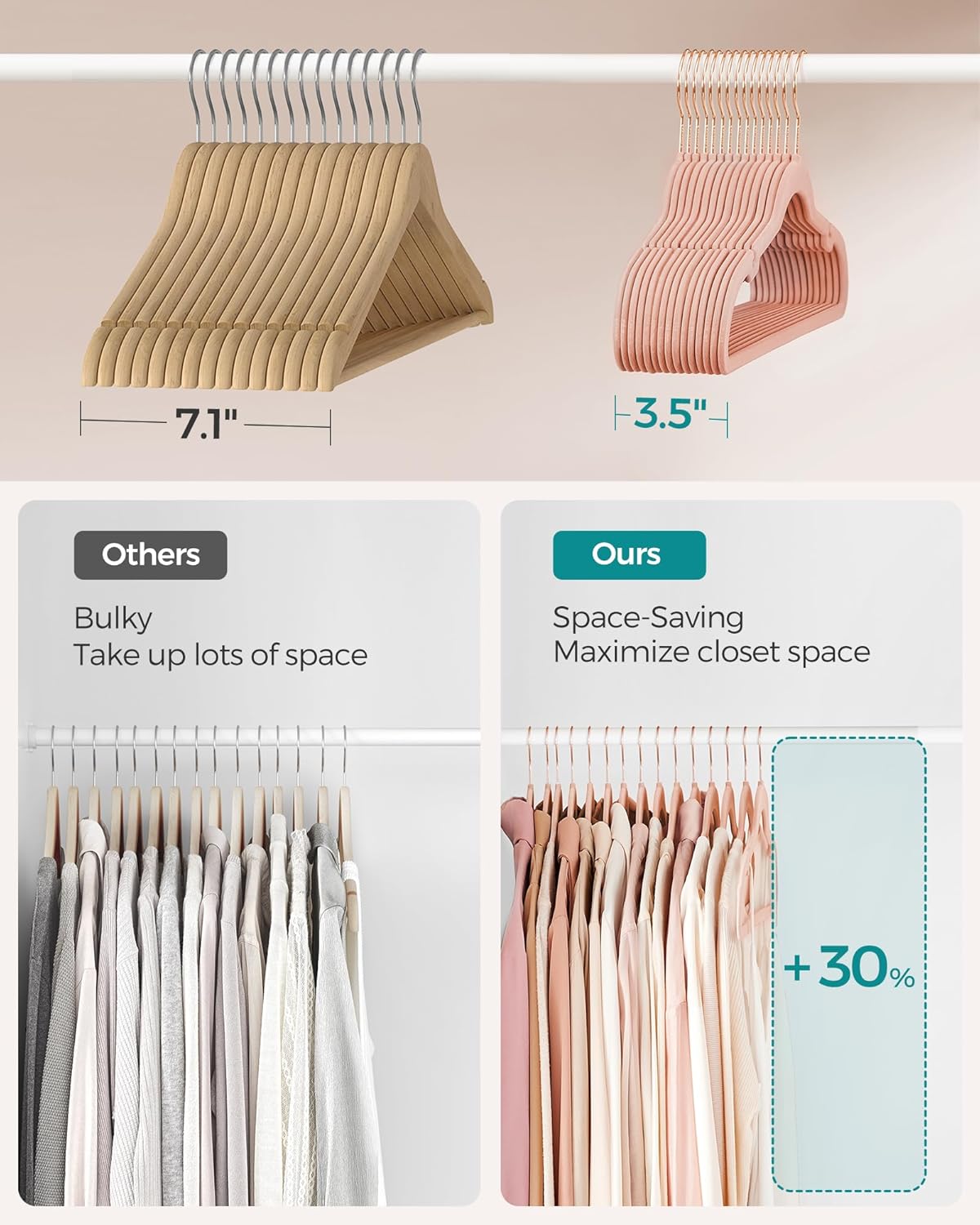 SONGMICS Velvet Slim Hangers – 50 Pack