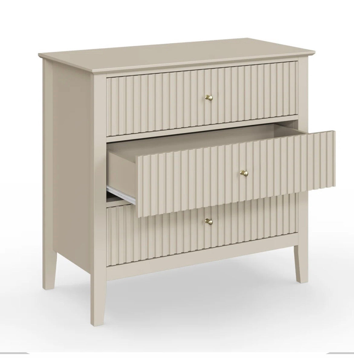 Modern Fluted 3-Drawer Dresser