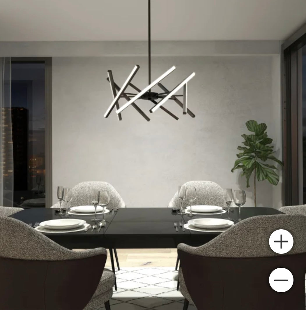 Artika Malibu LED Pendant Light – Modern Black Chandelier
