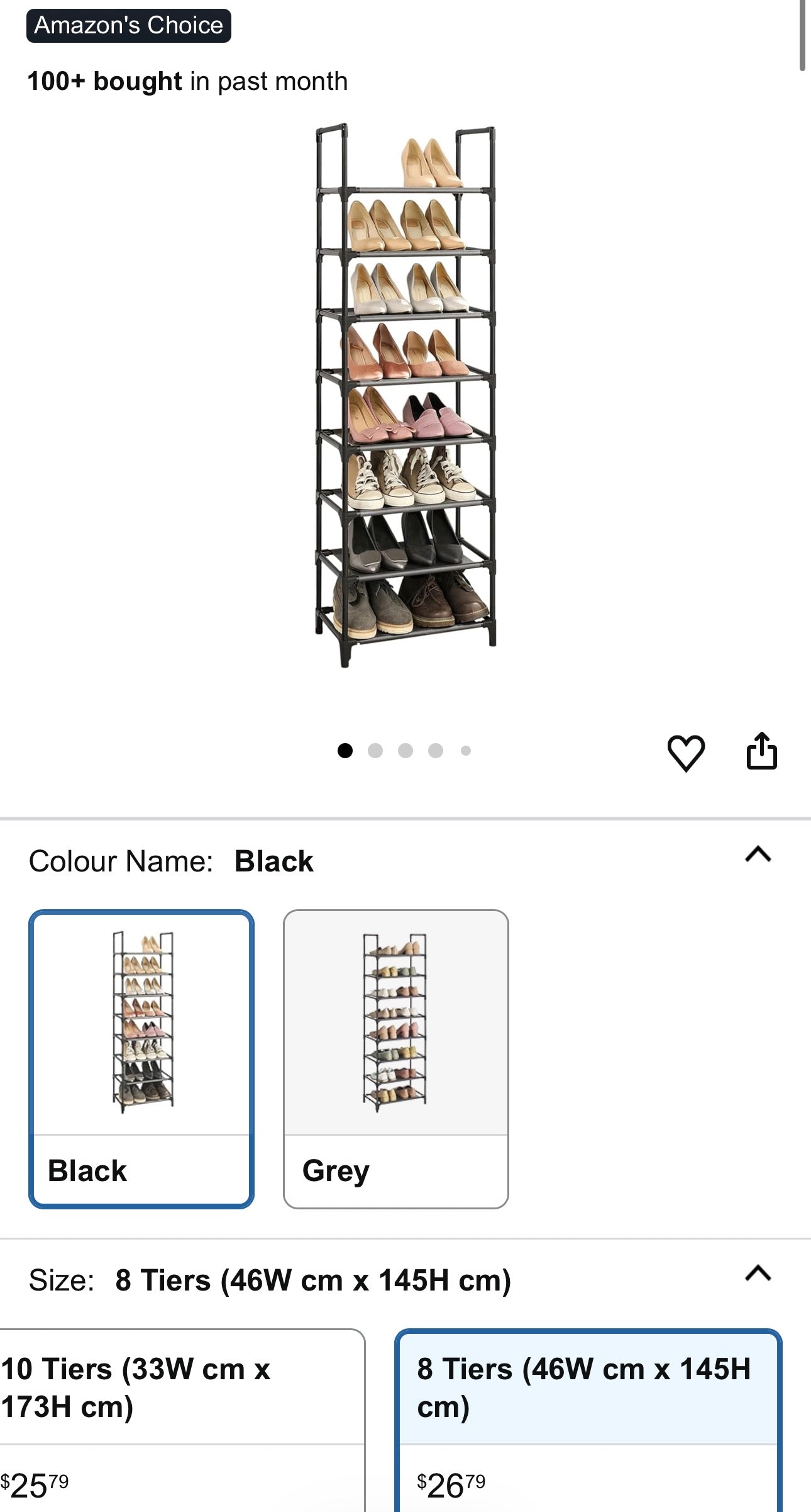 SONGMICS 8-Tier Shoe Shelf Organizer