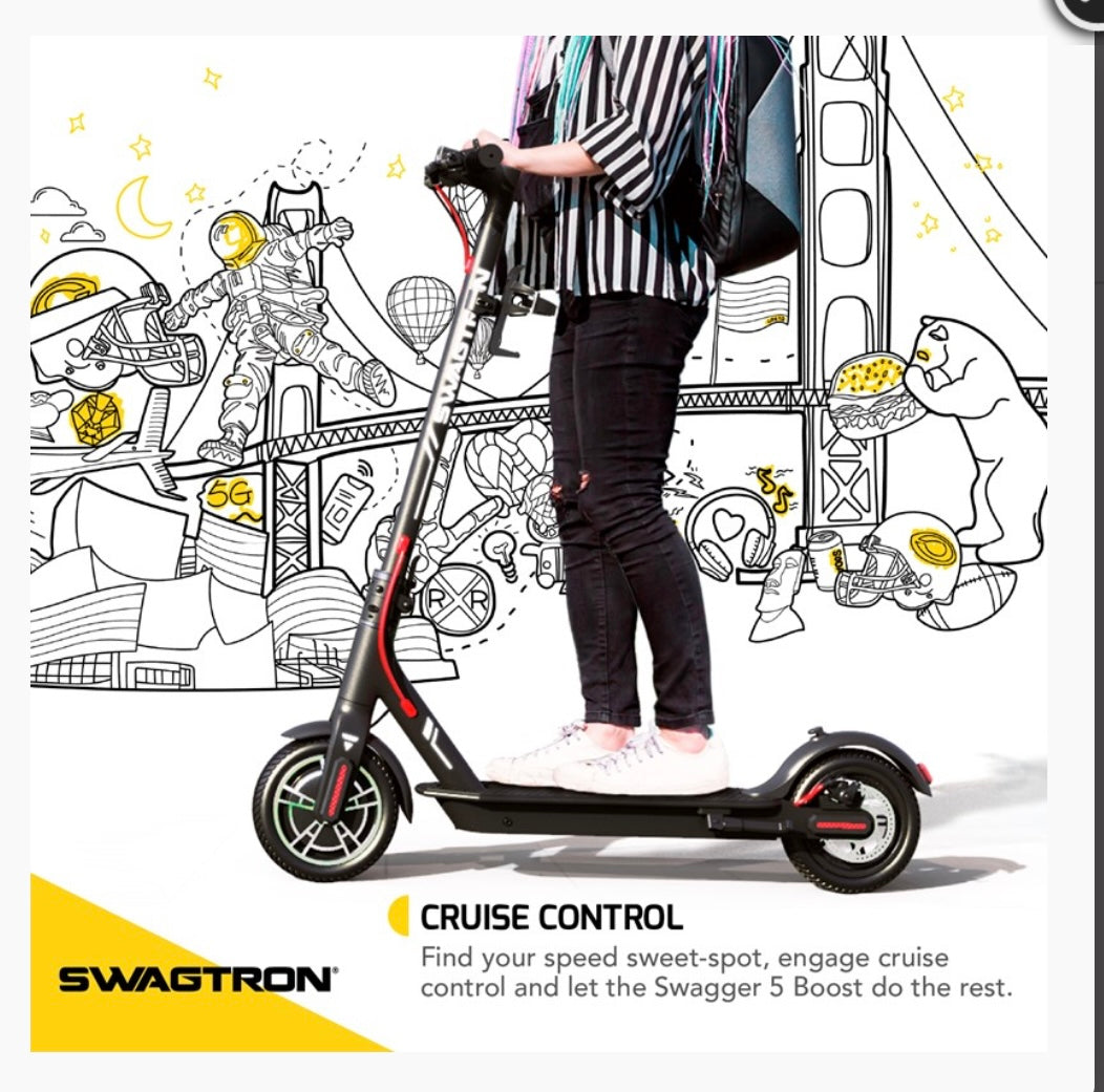 BIG SCOOTER DEAL (50% OFF RETAIL) Award-Winning SWAGGER-5 Boost Electric Commuter Scooter