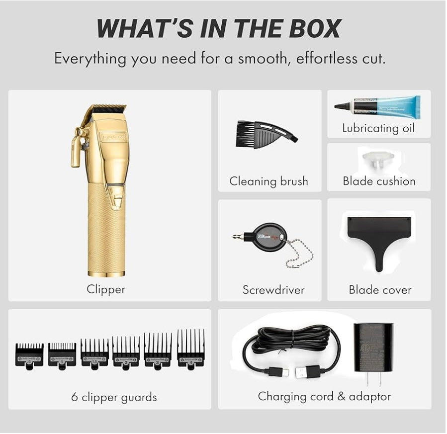 BaBylissPRO GOLD AND SILVER FX Cordless Clipper — Brand New