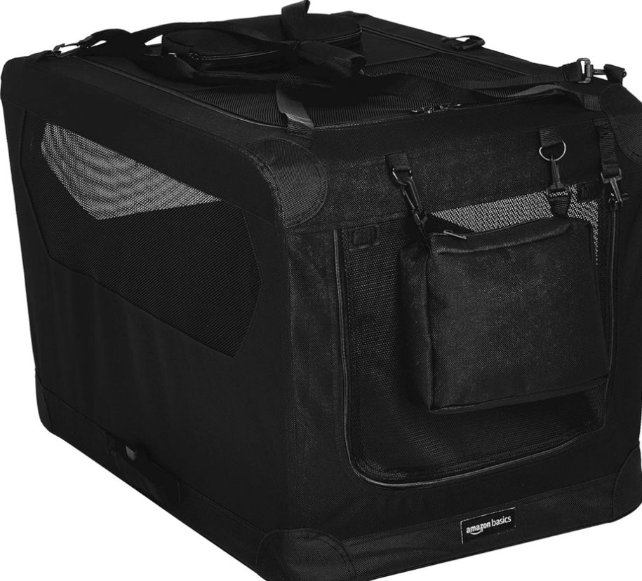 Amazon Basics Premium Folding Portable Soft Pet Dog Crate – 30 Inch (76L x 53W x 53H cm) – Black
