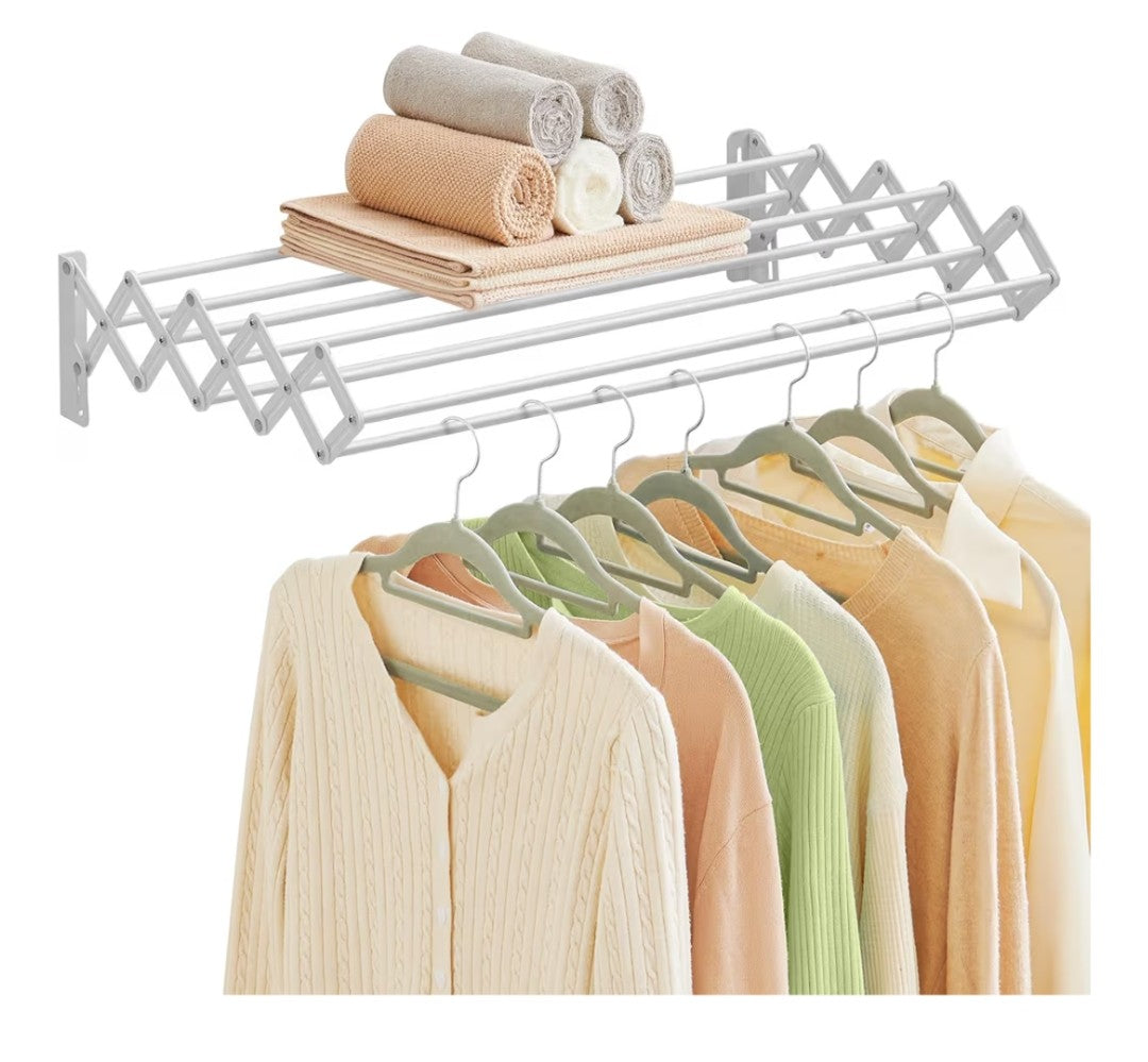 SONGMICS Wall-Mounted Accordion Clothes Drying Rack