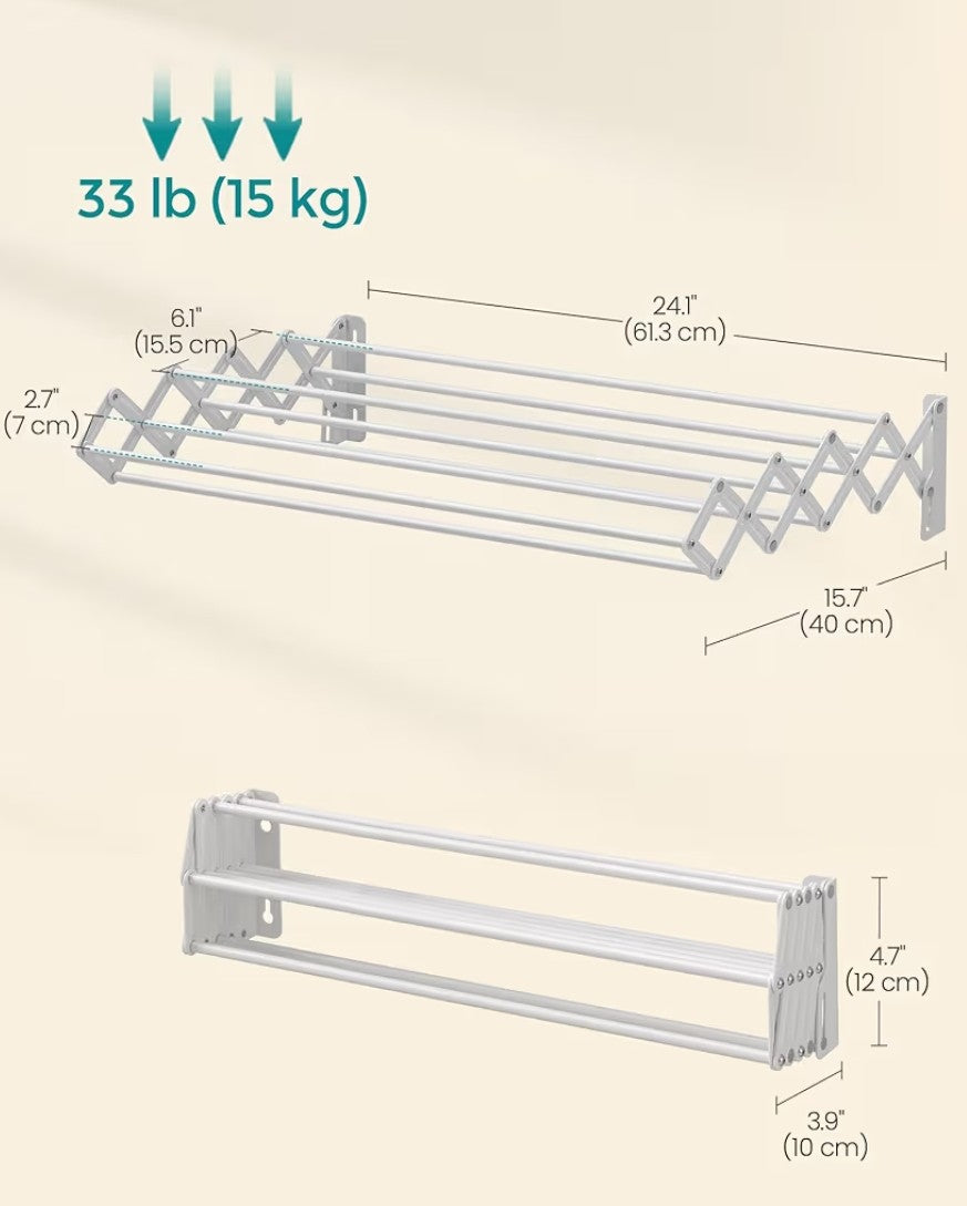 SONGMICS Wall-Mounted Accordion Clothes Drying Rack